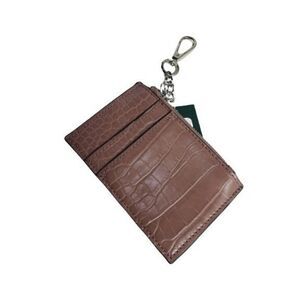 Women's Croc Embossed Mini Wallet Coin Pouch Brown NWT